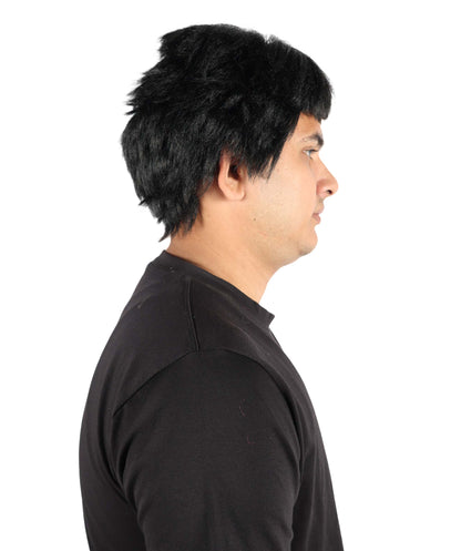 Wigs2you H-7068 大人用ショートブラックレイヤードフルウィッグ（前髪付き）合成繊維製 コスプレ、ハロウィン、舞台、ロールプレイ用