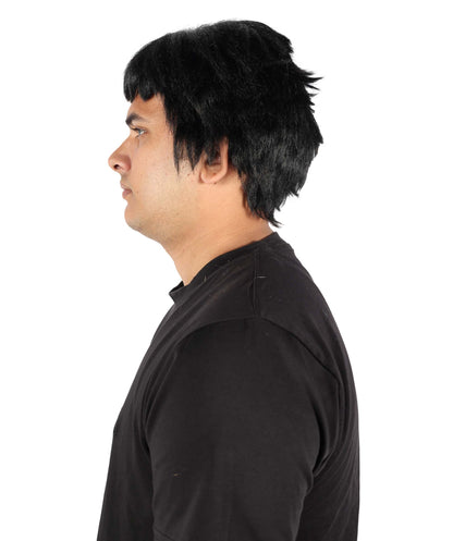 Wigs2you H-7068 大人用ショートブラックレイヤードフルウィッグ（前髪付き）合成繊維製 コスプレ、ハロウィン、舞台、ロールプレイ用