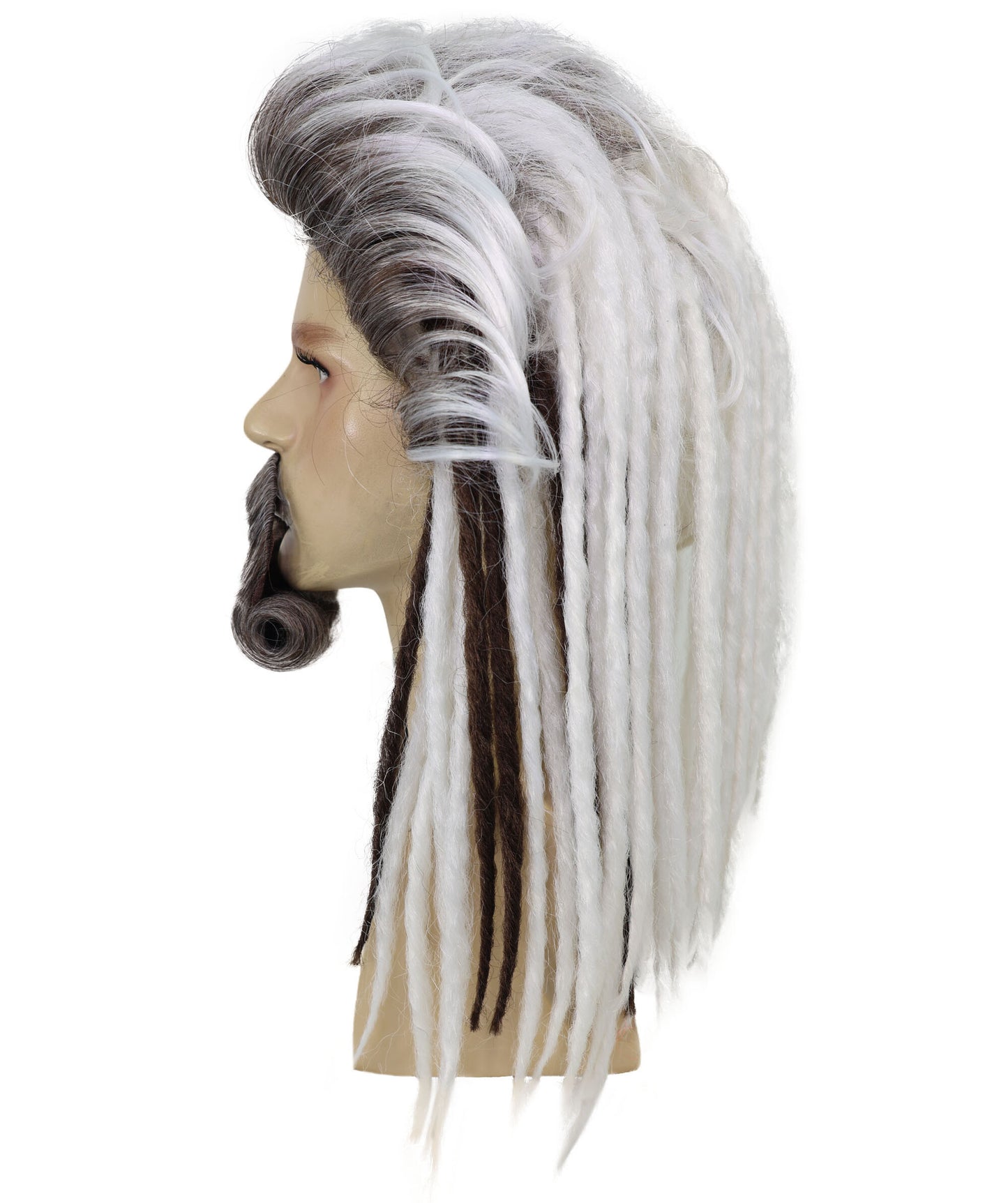 Wigs2you H-7070 大人用 メンズ シーモナーク デラックス フルウィッグ ひげ付き ホワイト＆ブラウン 合成繊維 ハロウィン、コスプレ、パーティー、ステージ用