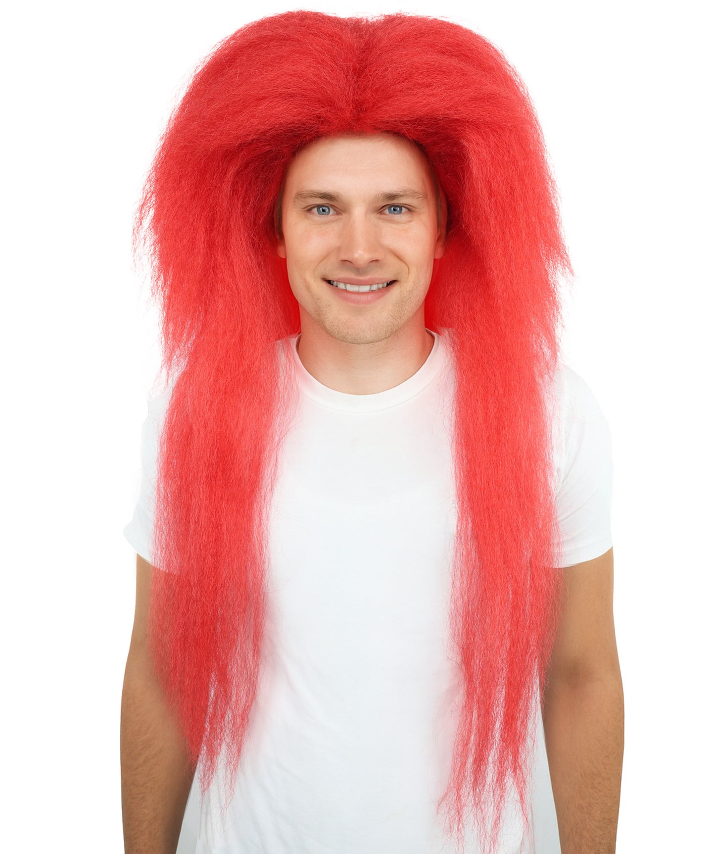 Wigs2you H-7080 大人用メンズ エクストラロング レイヤード フルウィッグ レッド 合成繊維 コスプレ、舞台公演、ハロウィンパーティーに最適