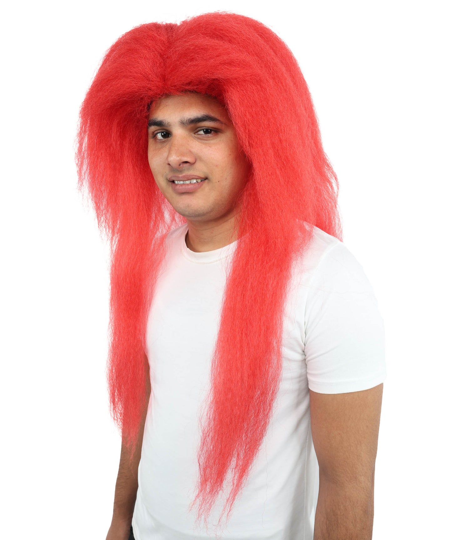 Wigs2you H-7080 大人用メンズ エクストラロング レイヤード フルウィッグ レッド 合成繊維 コスプレ、舞台公演、ハロウィンパーティーに最適