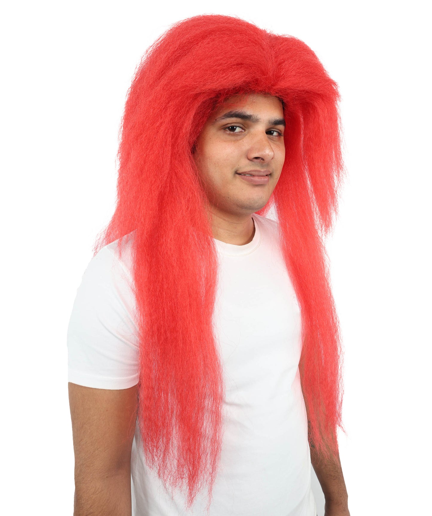 Wigs2you H-7080 大人用メンズ エクストラロング レイヤード フルウィッグ レッド 合成繊維 コスプレ、舞台公演、ハロウィンパーティーに最適