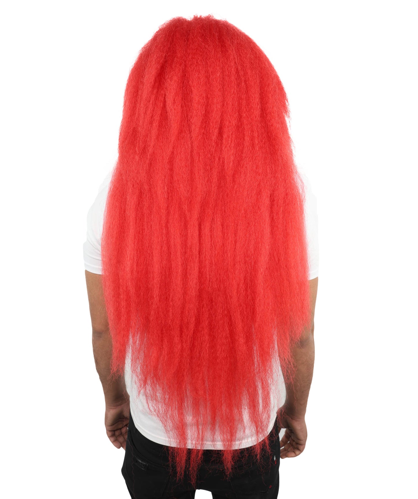 Wigs2you H-7080 大人用メンズ エクストラロング レイヤード フルウィッグ レッド 合成繊維 コスプレ、舞台公演、ハロウィンパーティーに最適