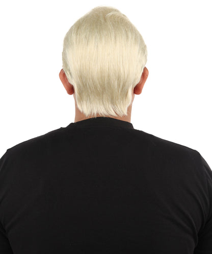 Wigs2you H-7084  大人用 メンズ レトロ シルバーブロンド ショート フルウィッグ 合成繊維 調節可能なキャップ付き コスプレ、ハロウィン、舞台、テーマイベントに最適