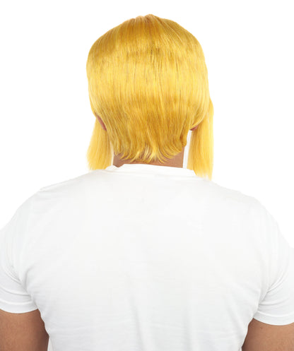 Wigs2you H-7086 大人用 メンズ ファンタジーヒーロー ショート レイヤード フルウィッグ イエロー＆ブロンド サイドバング付き 合成繊維 コスプレ、ハロウィン、ロールプレイ、ステージ用