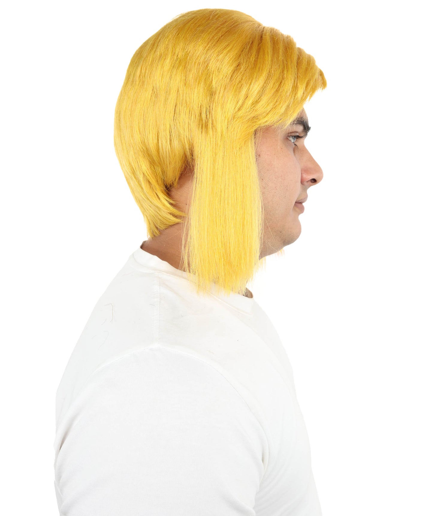 Wigs2you H-7086 大人用 メンズ ファンタジーヒーロー ショート レイヤード フルウィッグ イエロー＆ブロンド サイドバング付き 合成繊維 コスプレ、ハロウィン、ロールプレイ、ステージ用
