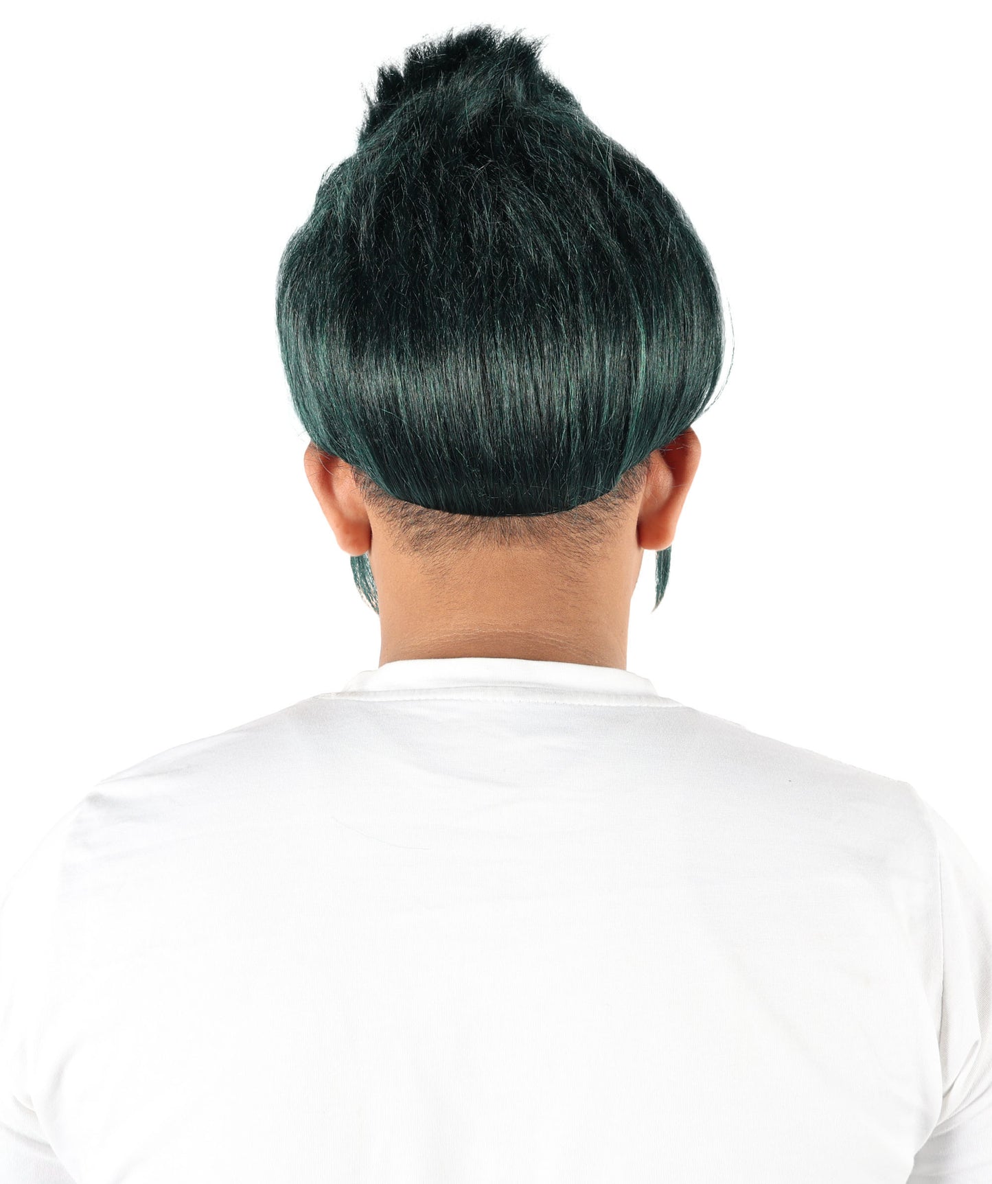 Wigs2you H-7091 大人男性用スパイクゴシックグリーンウィッグ｜アニメ、ハロウィン、カーニバルに最適な、調節可能なストラップとファイバーを使用したショートレイヤードヘアスタイル