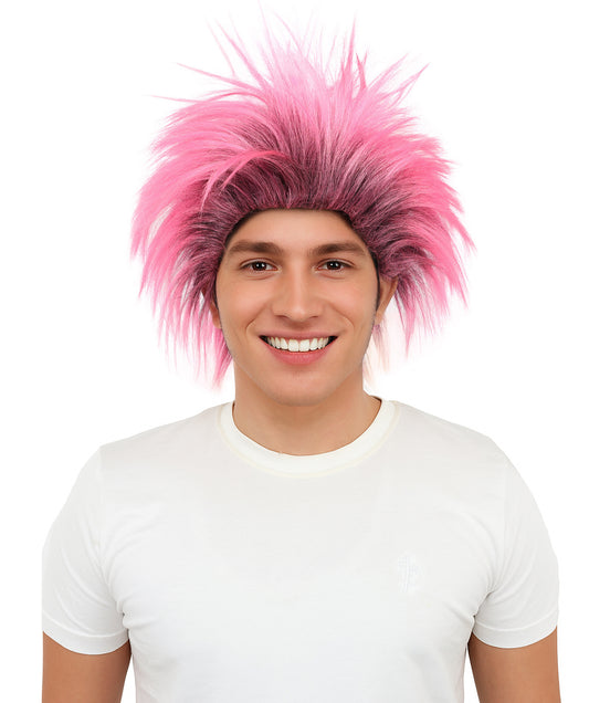 Wigs2you H-7092 大人男性用パーティーパンクウィッグ｜ミディアムスパイクマルチカラーヘアスタイル、調節可能なストラップと合成繊維使用、コスプレ、ハロウィン、カーニバル、パーティーに最適