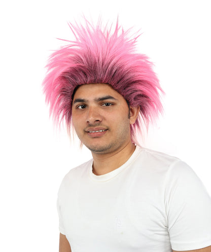 Wigs2you H-7092 大人男性用パーティーパンクウィッグ｜ミディアムスパイクマルチカラーヘアスタイル、調節可能なストラップと合成繊維使用、コスプレ、ハロウィン、カーニバル、パーティーに最適
