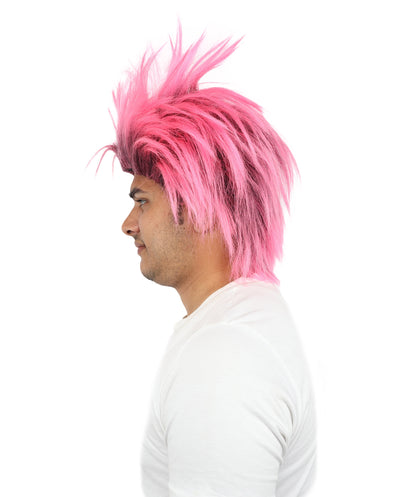 Wigs2you H-7092 大人男性用パーティーパンクウィッグ｜ミディアムスパイクマルチカラーヘアスタイル、調節可能なストラップと合成繊維使用、コスプレ、ハロウィン、カーニバル、パーティーに最適