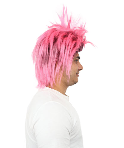 Wigs2you H-7092 大人男性用パーティーパンクウィッグ｜ミディアムスパイクマルチカラーヘアスタイル、調節可能なストラップと合成繊維使用、コスプレ、ハロウィン、カーニバル、パーティーに最適