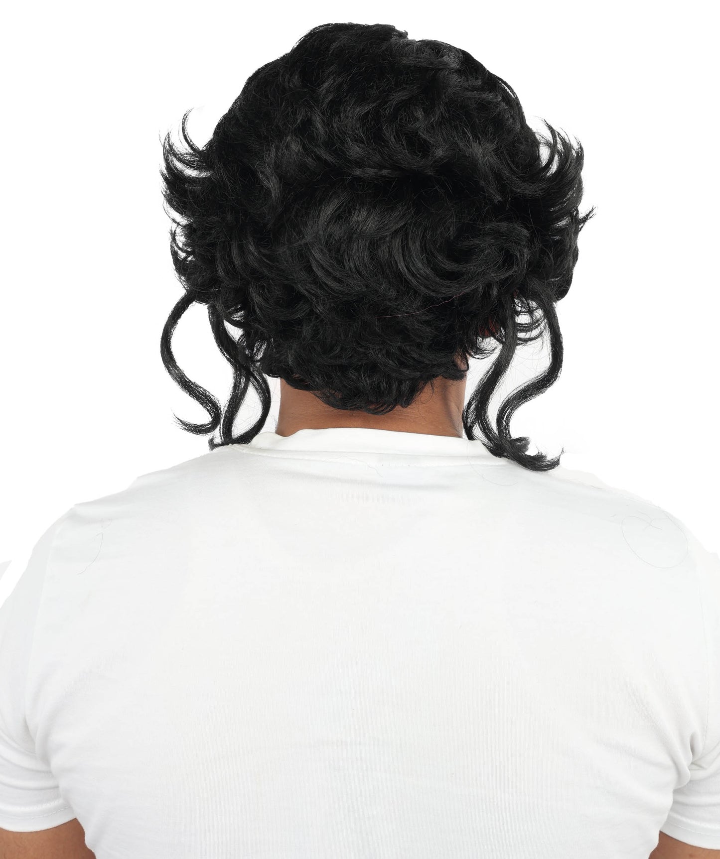 Wigs2you H-7093 大人男性用ミディアムウェーブブラックウィッグ｜柔らかなボリューム感のある合成毛ウィッグ｜コスプレ、パーティー、舞台パフォーマンスに最適な自然な質感のスタイル