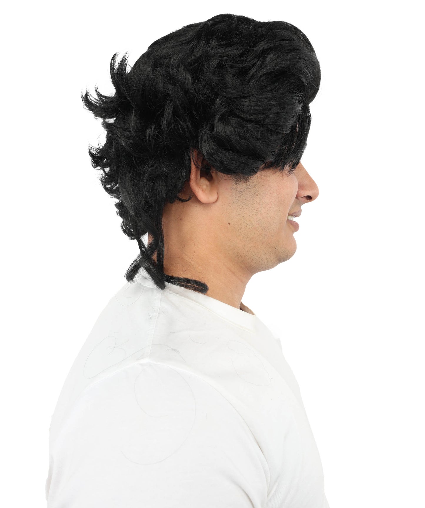Wigs2you H-7093 大人男性用ミディアムウェーブブラックウィッグ｜柔らかなボリューム感のある合成毛ウィッグ｜コスプレ、パーティー、舞台パフォーマンスに最適な自然な質感のスタイル