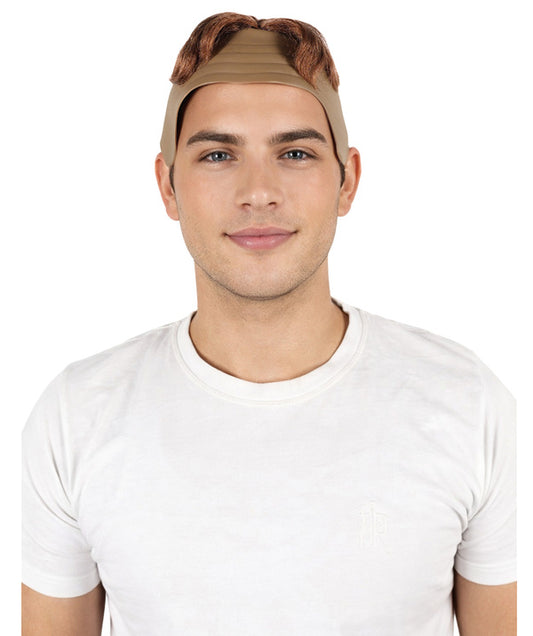 Wigs2you H-7094 大人男性用コメディ用かつら（スキンヘッドキャップ付き）｜ショート丈の赤褐色合成毛髪｜舞台やロールプレイ用のユーモラスなパーティー＆コスプレ用かつら