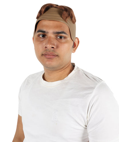 Wigs2you H-7094 大人男性用コメディ用かつら（スキンヘッドキャップ付き）｜ショート丈の赤褐色合成毛髪｜舞台やロールプレイ用のユーモラスなパーティー＆コスプレ用かつら