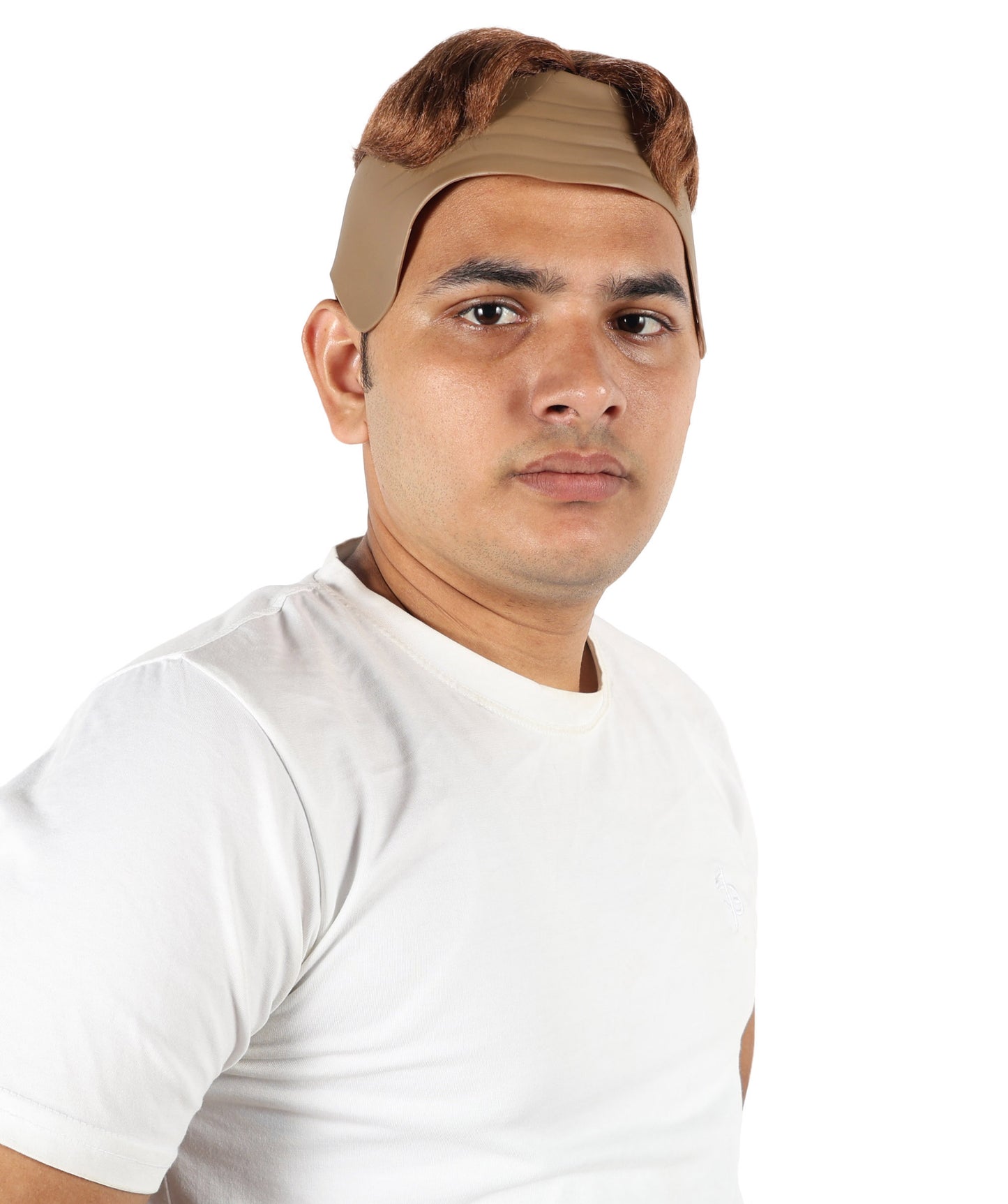Wigs2you H-7094 大人男性用コメディ用かつら（スキンヘッドキャップ付き）｜ショート丈の赤褐色合成毛髪｜舞台やロールプレイ用のユーモラスなパーティー＆コスプレ用かつら