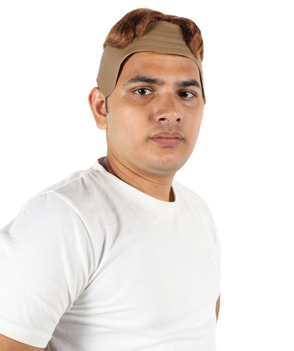 Wigs2you H-7094 大人男性用コメディ用かつら（スキンヘッドキャップ付き）｜ショート丈の赤褐色合成毛髪｜舞台やロールプレイ用のユーモラスなパーティー＆コスプレ用かつら