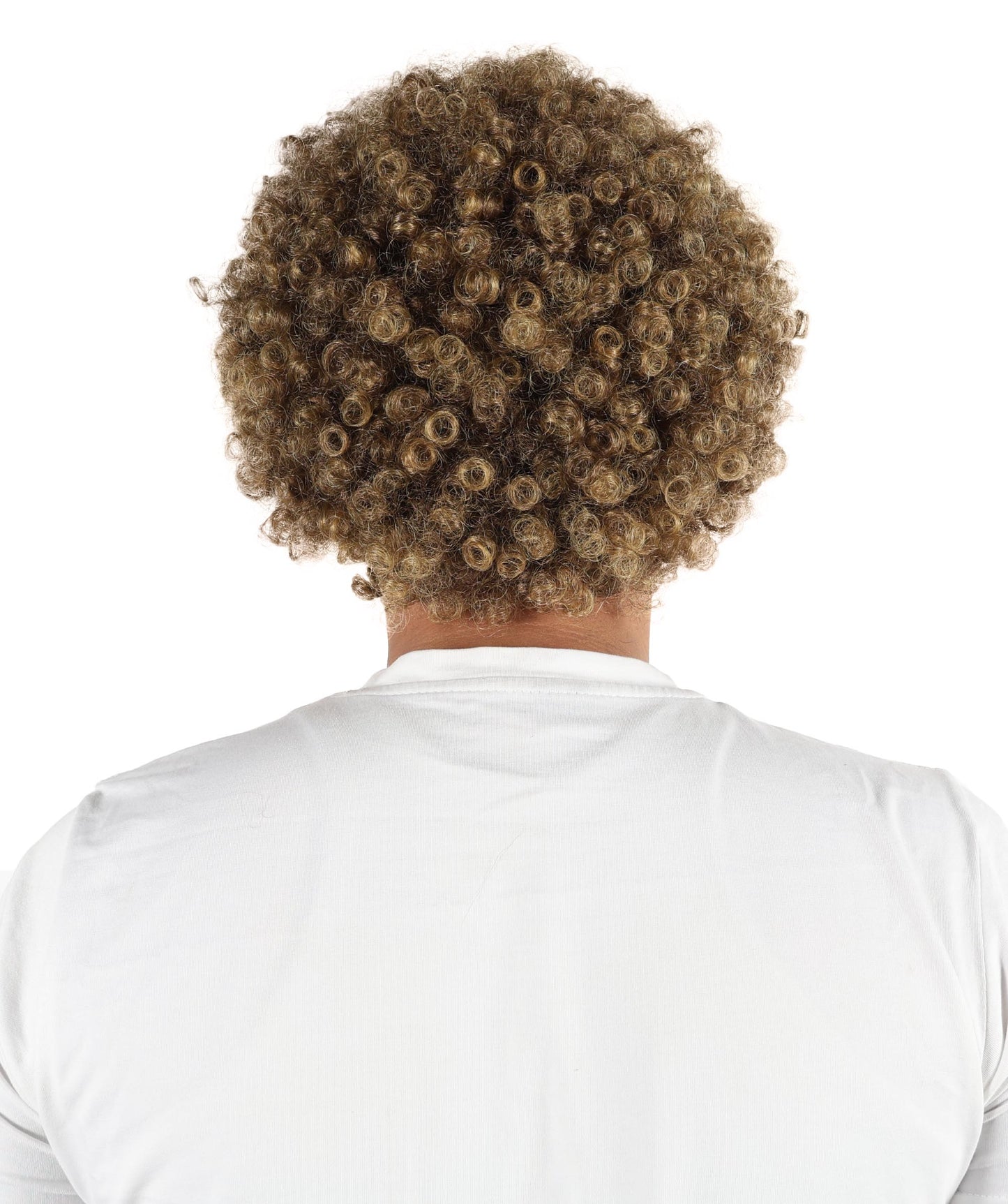 Wigs2you H-7097 大人男性用カーリーアスリートブラウンウィッグ｜ボリュームたっぷりの合成毛ウィッグ、厚みのあるカール｜ステージ、パーティー、ロールプレイに最適な調節可能なフィット感