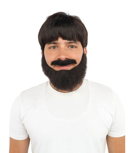 Wigs2you H-7100 大人男性用スコットランド人俳優風ウィッグ、あごひげ、口ひげセット｜ダークブラウンウィッグ｜ステージ、コスプレ、イベントに最適なサイズ調整可能