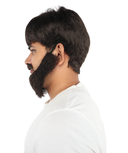 Wigs2you H-7100 大人男性用スコットランド人俳優風ウィッグ、あごひげ、口ひげセット｜ダークブラウンウィッグ｜ステージ、コスプレ、イベントに最適なサイズ調整可能