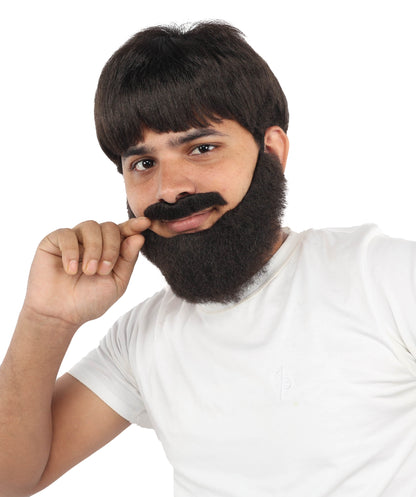 Wigs2you H-7100 大人男性用スコットランド人俳優風ウィッグ、あごひげ、口ひげセット｜ダークブラウンウィッグ｜ステージ、コスプレ、イベントに最適なサイズ調整可能