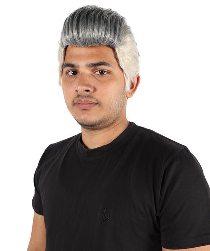 Wigs2you H-7101 大人男性用ポンパドール風ダークグレーウィッグ｜ロールプレイ、舞台公演、ハロウィンイベントに最適なクラシックレトロショートヘア