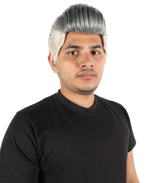 Wigs2you H-7101 大人男性用ポンパドール風ダークグレーウィッグ｜ロールプレイ、舞台公演、ハロウィンイベントに最適なクラシックレトロショートヘア