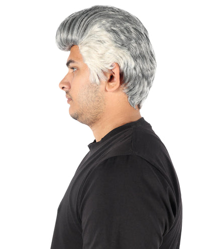 Wigs2you H-7101 大人男性用ポンパドール風ダークグレーウィッグ｜ロールプレイ、舞台公演、ハロウィンイベントに最適なクラシックレトロショートヘア