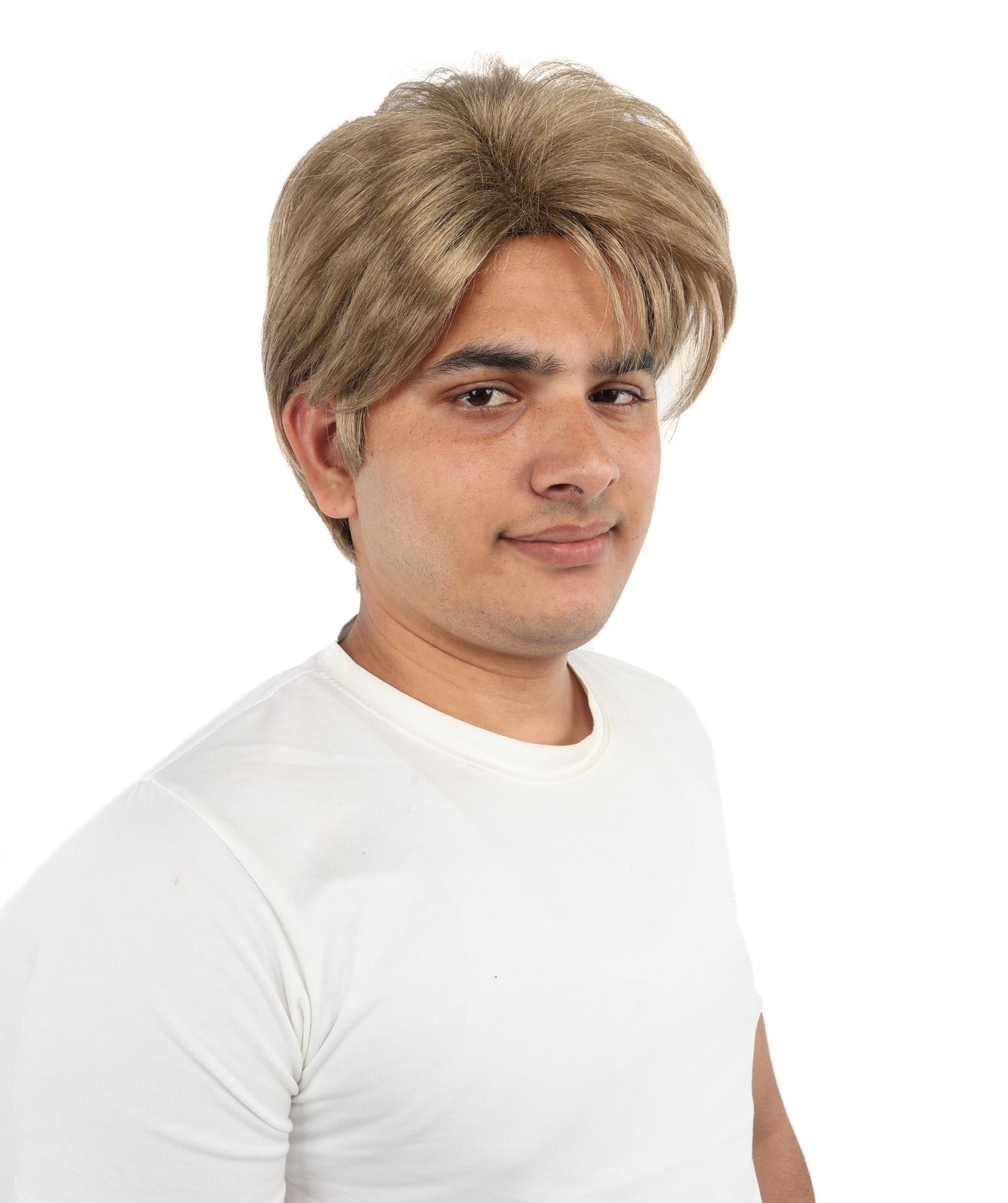 Wigs2you H-7102 大人用ショートブラウンポンパドールメンズウィッグ｜自然な質感の合成毛｜コスプレ、ハロウィン、ロールプレイに最適
