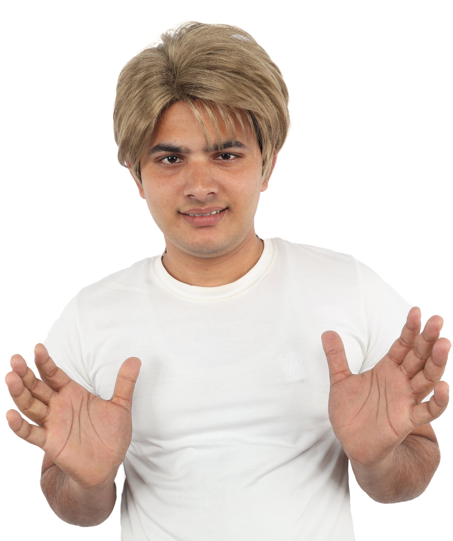 Wigs2you H-7102 大人用ショートブラウンポンパドールメンズウィッグ｜自然な質感の合成毛｜コスプレ、ハロウィン、ロールプレイに最適