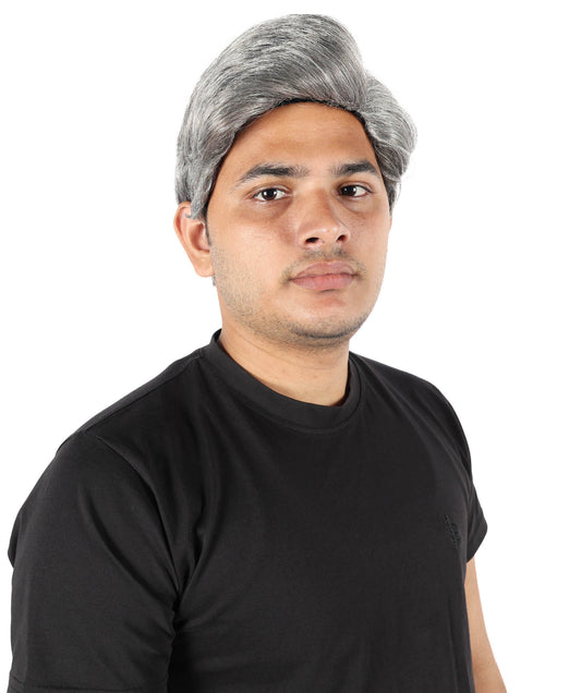 Wigs2you H-7103 大人用ポンパドールスタイルメンズウィッグ｜コスプレ、ハロウィン、テーマイベント、舞台公演に最適な、短めのダークグレー合成毛髪ピース