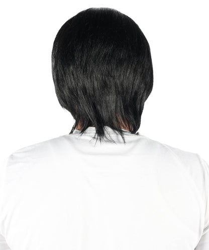 Wigs2you H-7104 大人男性用クラシックショートレイヤードブラックウィッグ｜リアルな質感の合成繊維ヘアピース｜ステージや普段使いに最適な軽量ウィッグ