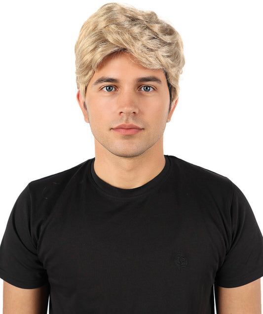 Wigs2you H-7105大人男性用エリートスタイルタスクフォースリーダーウィッグ｜サンディアッシュブロンドのタクティカルコスプレウィッグ（調節可能なキャップ付き）、ハロウィンやコンベンションに最適