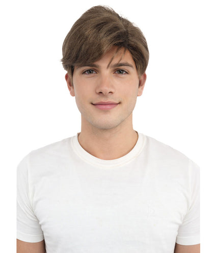 Wigs2you H-7107大人男性用ショートブラウンウィッグ｜自然な見た目のレイヤードテクスチャー合成毛｜定番の普段使いコスプレスタイル