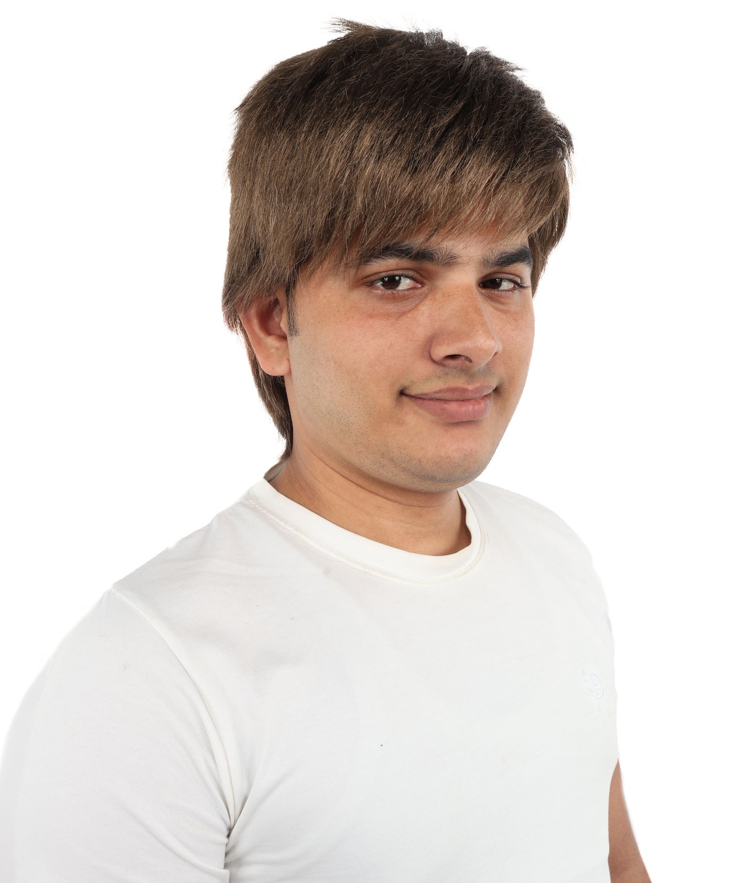 Wigs2you H-7108 大人男性用クラシックボウルカットウィッグ｜ショートブラウン合成毛ウィッグ｜ハロウィンやロールプレイ用のレトロ80年代コスプレ＆アクセサリー