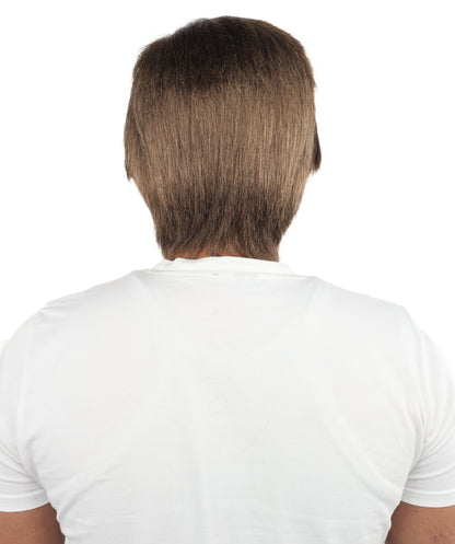 Wigs2you H-7108 大人男性用クラシックボウルカットウィッグ｜ショートブラウン合成毛ウィッグ｜ハロウィンやロールプレイ用のレトロ80年代コスプレ＆アクセサリー