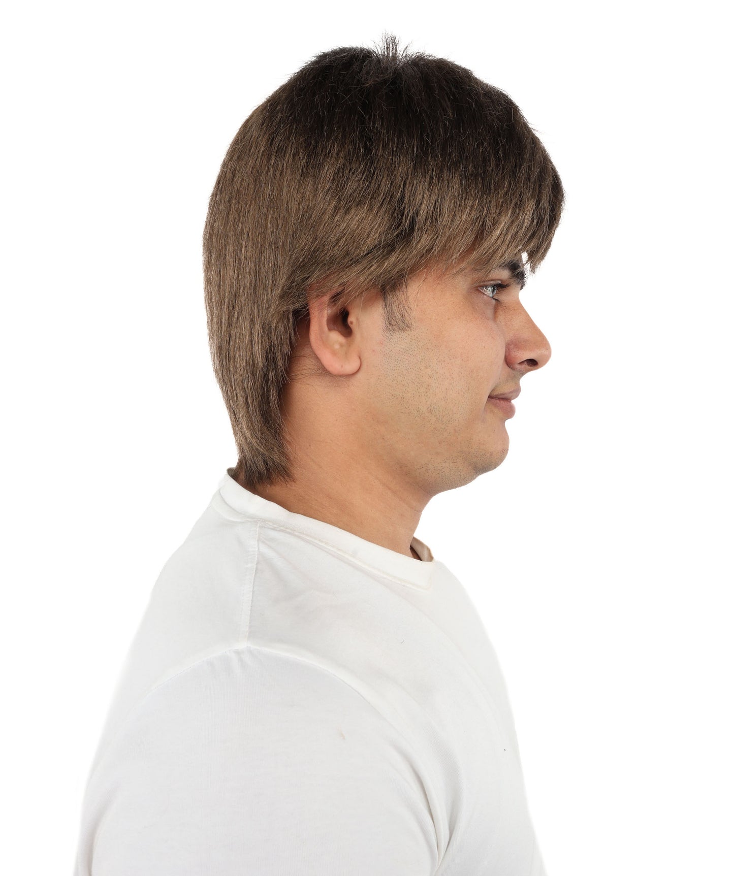 Wigs2you H-7108 大人男性用クラシックボウルカットウィッグ｜ショートブラウン合成毛ウィッグ｜ハロウィンやロールプレイ用のレトロ80年代コスプレ＆アクセサリー