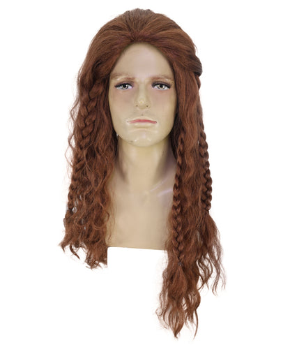 Wigs2you H-7109 大人男性用ロングウェーブ銅ウィッグ｜合成毛｜コスプレ、ハロウィン、パーティーイベントに最適なナチュラルレイヤードスタイル