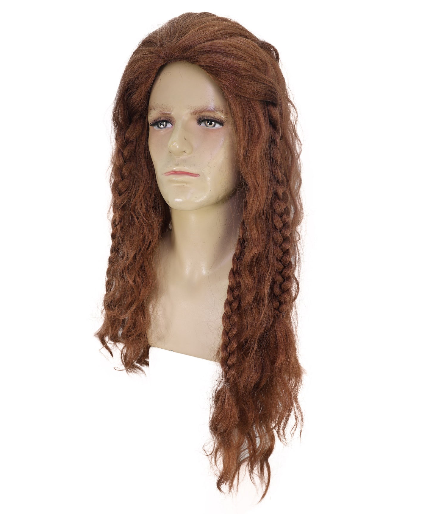 Wigs2you H-7109 大人男性用ロングウェーブ銅ウィッグ｜合成毛｜コスプレ、ハロウィン、パーティーイベントに最適なナチュラルレイヤードスタイル
