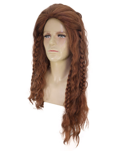 Wigs2you H-7109 大人男性用ロングウェーブ銅ウィッグ｜合成毛｜コスプレ、ハロウィン、パーティーイベントに最適なナチュラルレイヤードスタイル