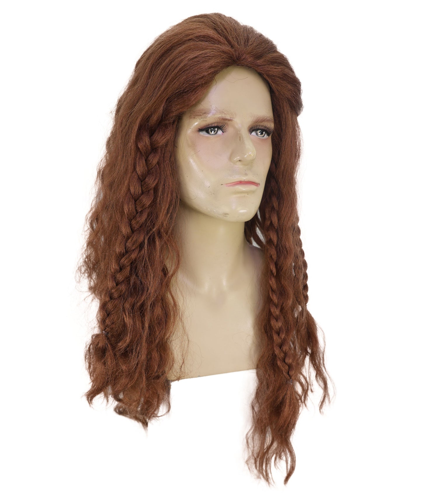 Wigs2you H-7109 大人男性用ロングウェーブ銅ウィッグ｜合成毛｜コスプレ、ハロウィン、パーティーイベントに最適なナチュラルレイヤードスタイル