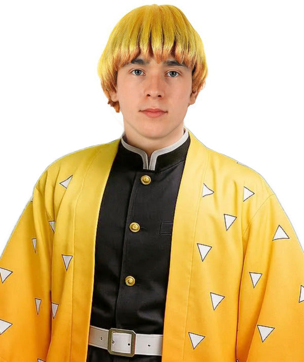 Wigs2you H-7110 大人用男性アニメスタイル ライトゴールデンイエローブロンドハイライト スパイクヘア コスプレウィッグ | ショートレイヤードヘアウィッグ (ライトニングスタイル) ハロウィンやコンベンションに最適