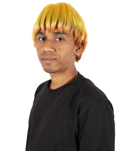 Wigs2you H-7110 大人用男性アニメスタイル ライトゴールデンイエローブロンドハイライト スパイクヘア コスプレウィッグ | ショートレイヤードヘアウィッグ (ライトニングスタイル) ハロウィンやコンベンションに最適
