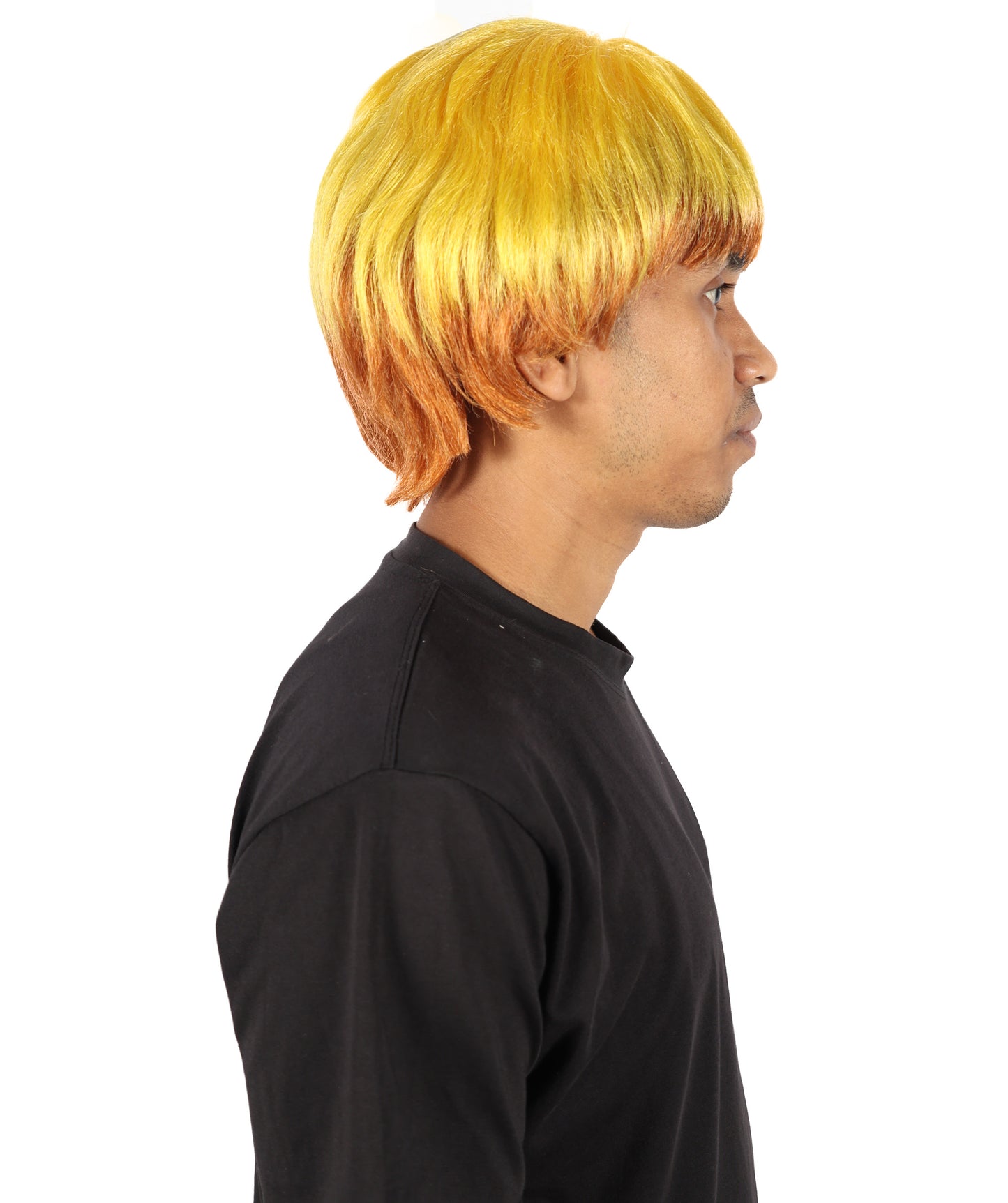 Wigs2you H-7110 大人用男性アニメスタイル ライトゴールデンイエローブロンドハイライト スパイクヘア コスプレウィッグ | ショートレイヤードヘアウィッグ (ライトニングスタイル) ハロウィンやコンベンションに最適