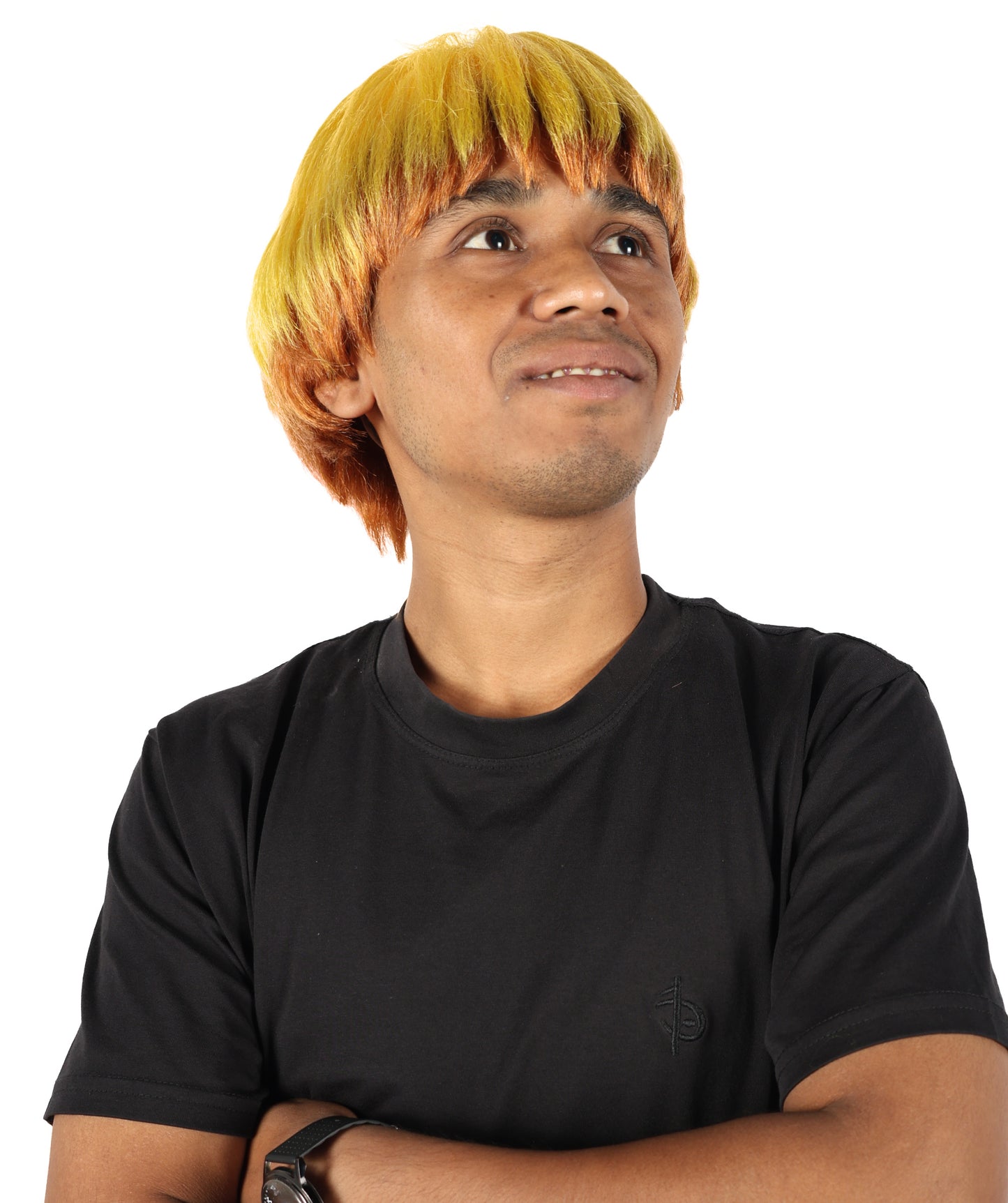 Wigs2you H-7110 大人用男性アニメスタイル ライトゴールデンイエローブロンドハイライト スパイクヘア コスプレウィッグ | ショートレイヤードヘアウィッグ (ライトニングスタイル) ハロウィンやコンベンションに最適