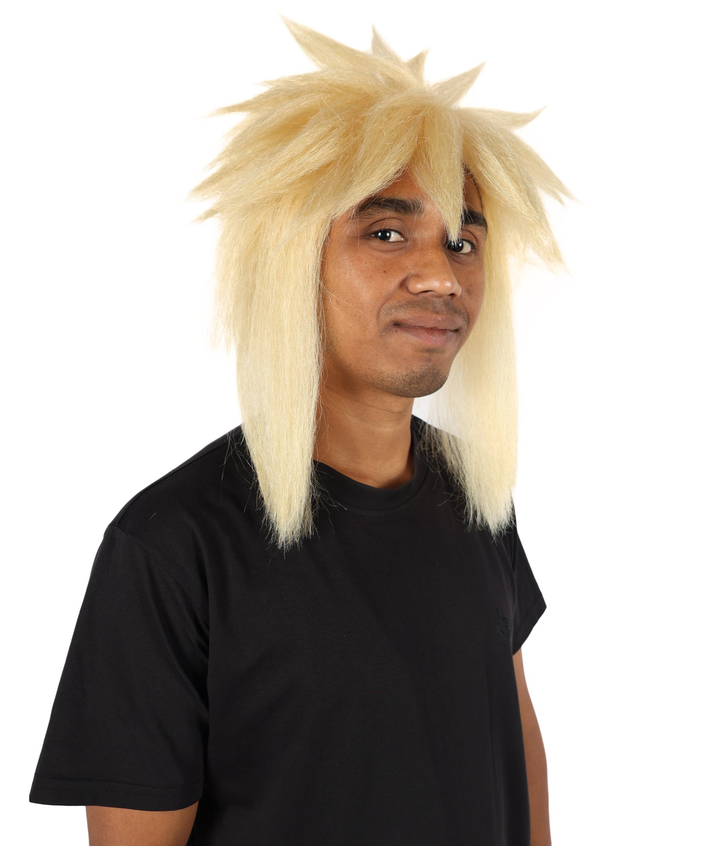 Wigs2you H-7112 大人男性用アニメ風ブロンドふわふわコスプレウィッグ｜ハロウィン、カーニバル、ロールプレイパーティーに最適なスパイクレイヤードヘアピース