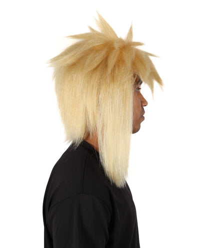 Wigs2you H-7112 大人男性用アニメ風ブロンドふわふわコスプレウィッグ｜ハロウィン、カーニバル、ロールプレイパーティーに最適なスパイクレイヤードヘアピース