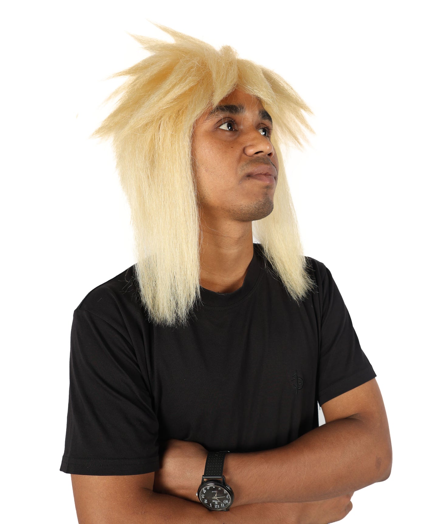 Wigs2you H-7112 大人男性用アニメ風ブロンドふわふわコスプレウィッグ｜ハロウィン、カーニバル、ロールプレイパーティーに最適なスパイクレイヤードヘアピース