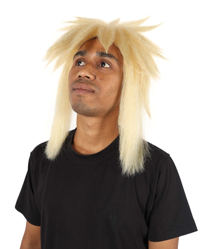 Wigs2you H-7112 大人男性用アニメ風ブロンドふわふわコスプレウィッグ｜ハロウィン、カーニバル、ロールプレイパーティーに最適なスパイクレイヤードヘアピース