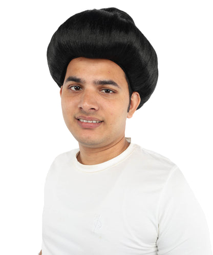 Wigs2you H-7118 中国古代男性用ショートウィッグ｜黒の伝統的なヘアピース（お団子ヘア付き）｜歴史上の戦士のコスプレアクセサリー